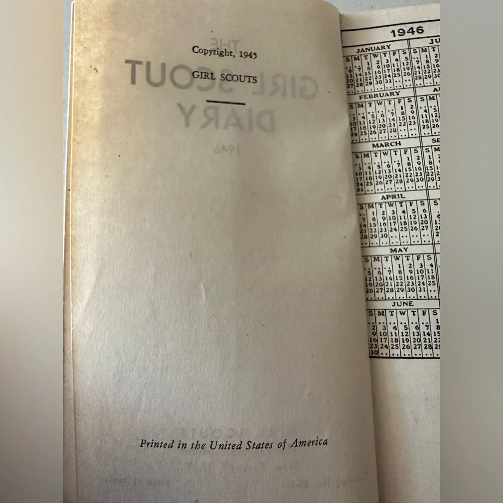 Vintage Girl Scout Diary 1946